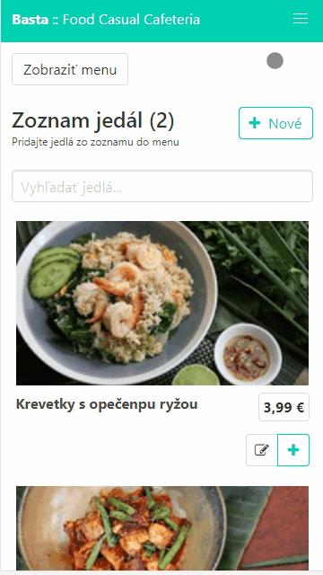 Vytvorenie jedla
